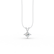 Princess Cut Moissanite Solitaire Pendant 14K Gold Plated
